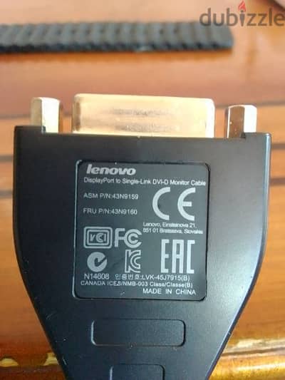 Lenovo DisplayPort to Single Link DVI-D Cable