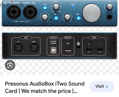 Soundcard : Presonus Audiobox iTwo كرت صوت : بريسونس كارت اوديو بوكس