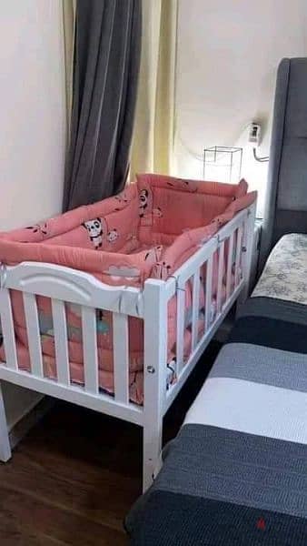 سرير اطفال خشب زان ثابت وهزاز بسعر المصنع 6