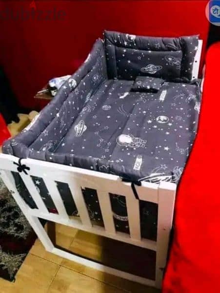 سرير اطفال خشب زان ثابت وهزاز بسعر المصنع 12