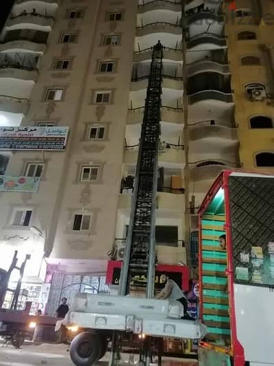 شركة الرحاب لنقل ورفع العفش، ونش رفع الاثاث، داخل حدائق اكتوبر