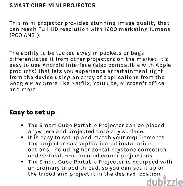 SMART CUBE MINI PROJECTOR 1