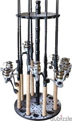 Rush Creek Creations Vertical Fishing Rod Holder Round Storage