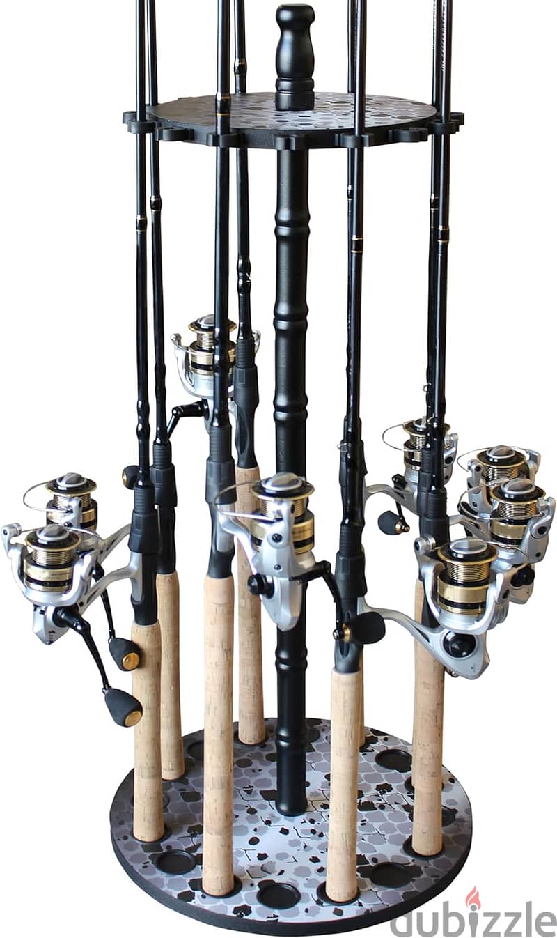 Rush Creek Creations Vertical Fishing Rod Holder Round Storage 0