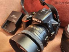 Nikon D5600 with 2 lens protectors and 3 lenses