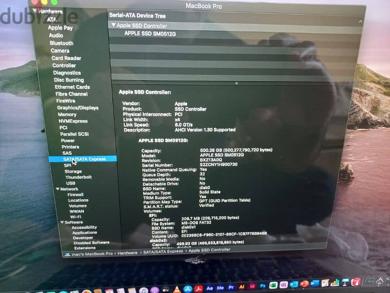 macbook pro retina  i7، 512 HD, 16 g ram 5