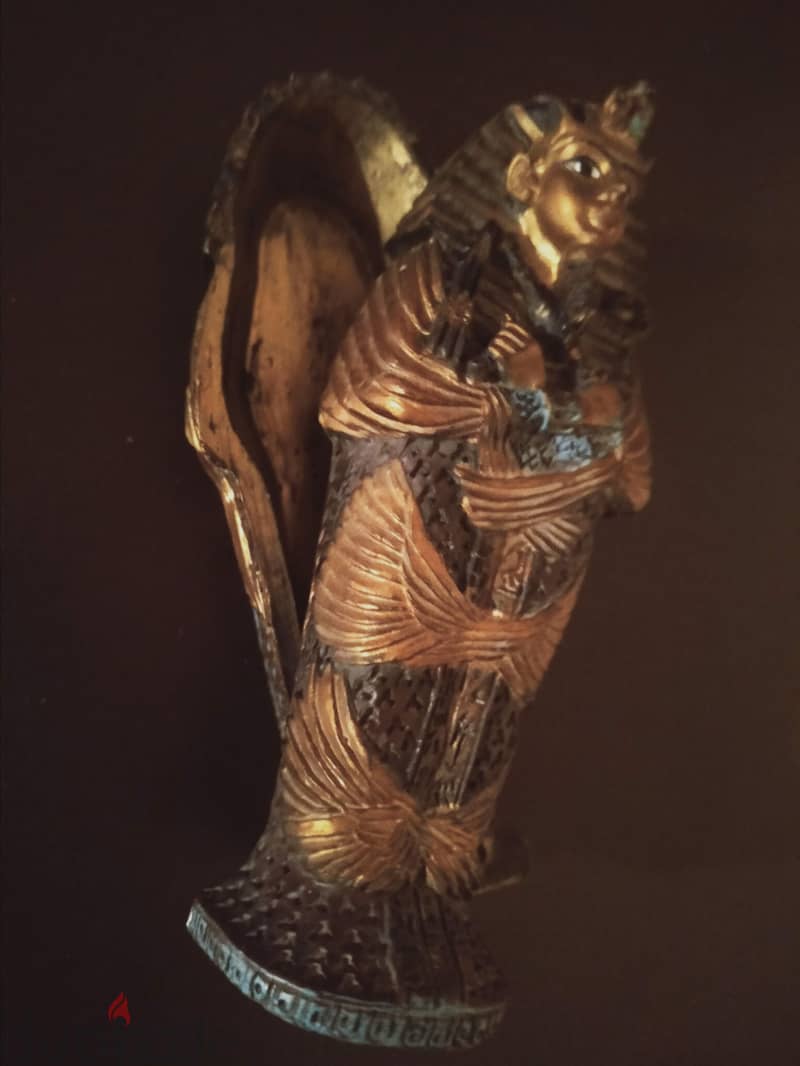 تابوت فرعوني للملك ( توت عنخ أمون ) ديكور من الستينيات 3سم*12سم 12