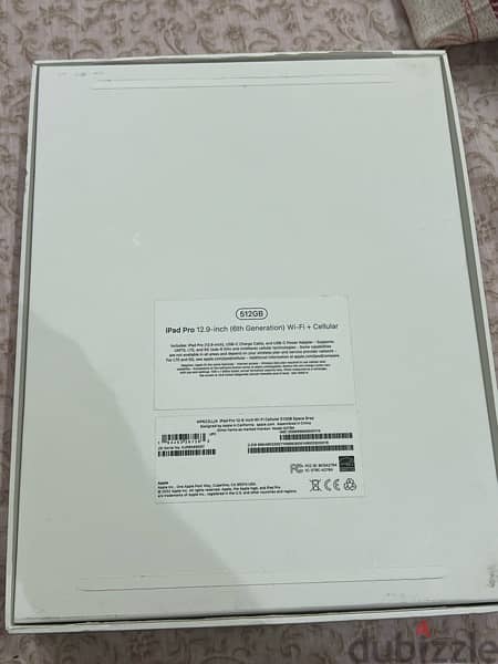 Apple iPad Pro 6th Gen. 500GB, Wi-Fi + 5G (Unlocked), 12.9in - Silver 1