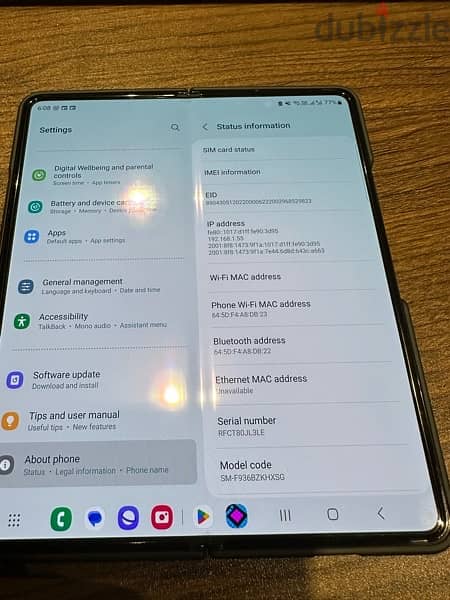 Samsung Galaxy Z Fold 4, 1 TB, 2 physical sim cards perfect conditions 16