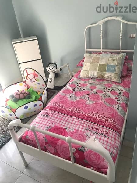 IKEA Steel Bed 90*200 white 2