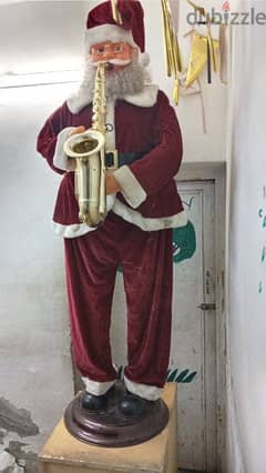 بابا نويل بالحجم الطبيعي راقص مع موسيقي ١٨٠سم