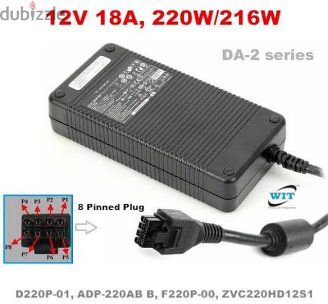 12V 18A, 220W/216W, Port: 8 Pinned Plug (8 Holes), DA-2 s 0
