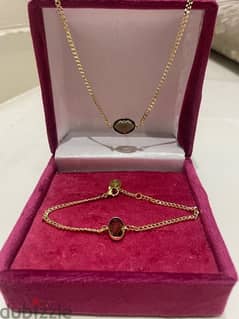 Elegant gold necklace bracelet set accessories