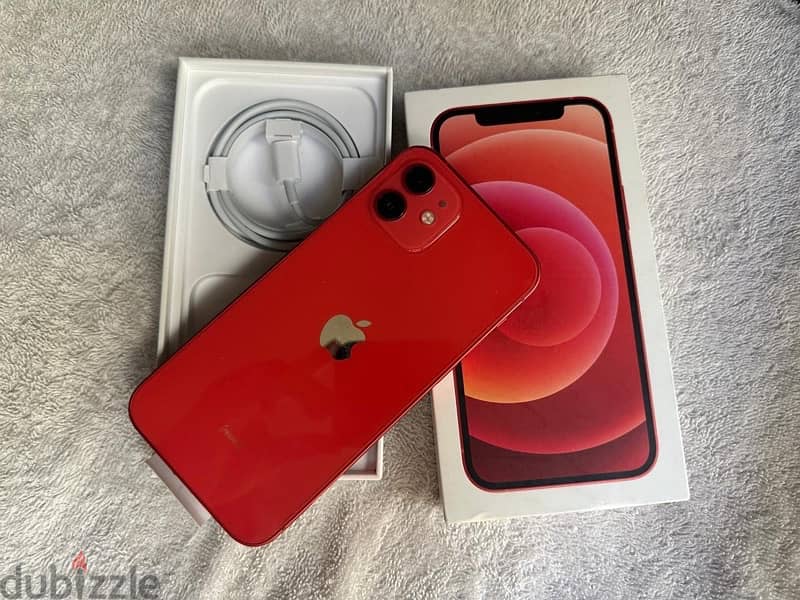 iPhone 12 كسر الزيرو حالة ١٠٠٪؜   بالعلبة و كامل الملحقات لون احمر مو 6