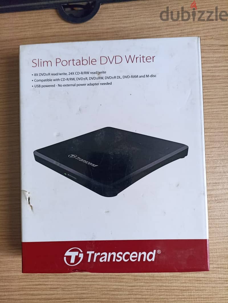Transcend Information 8X Extra Slim Portable DVD Writer Optical Drive, 2