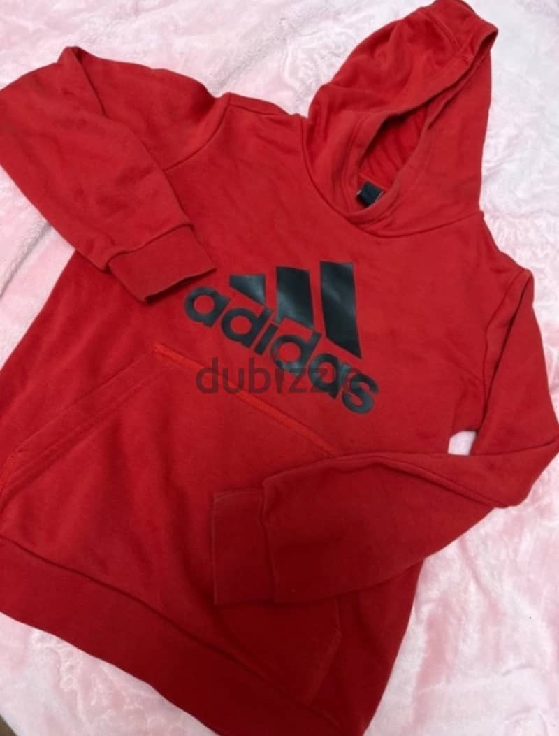 Red adidas deals hoodie youth