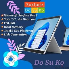 Microsoft Surface Pro 8 ( i7,16, 1TB) بكل الكماليات 0