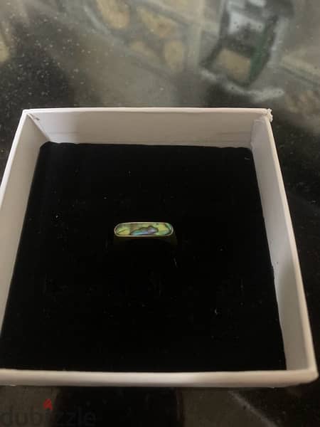 KOAY Silver Green Stone 925 Sterling Silver Ring 1