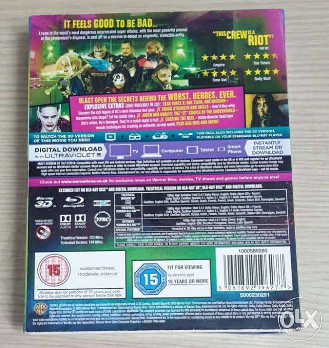 bluray suicide squad 1 extended cut 3D الجزء أصلى وارد من انجلترا 1