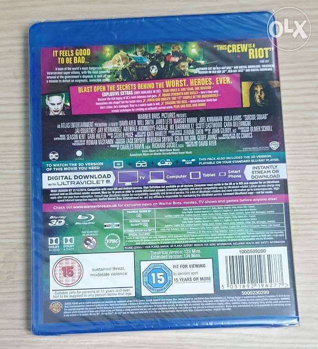 bluray suicide squad 1 extended cut 3D الجزء أصلى وارد من انجلترا 2