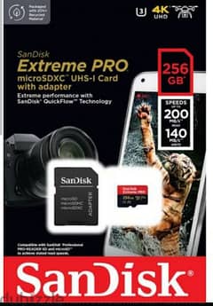 SanDisk Extreme Pro microSDXC UHS, SD 256 GB  كارت ميموري
