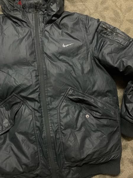 Nike Black Puffer Padded Coat with Hood size L-XL 1