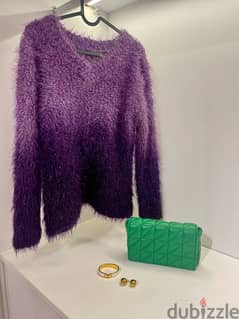 Two Toned Fuzzy Sweater