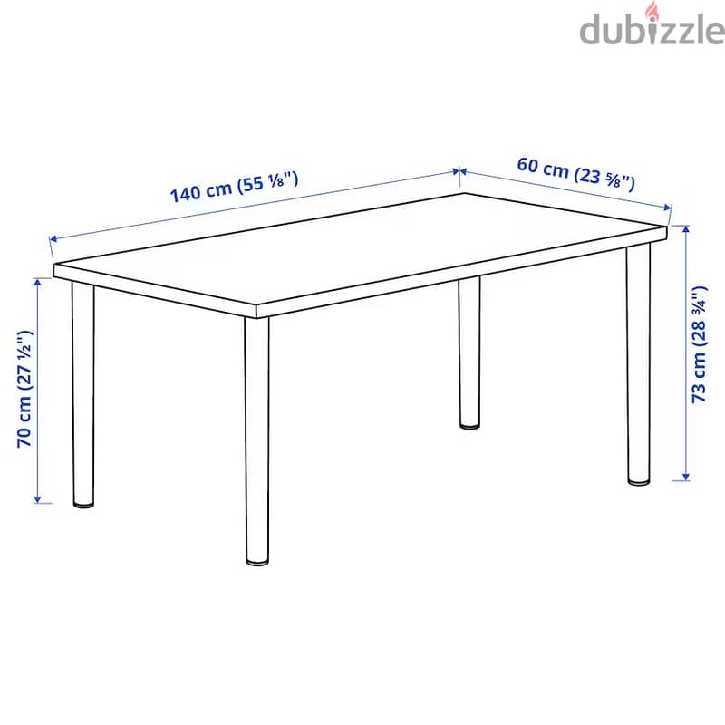Brand new Ikea desk - LAGKAPTEN / ADILS - white, 140x60 cm 3