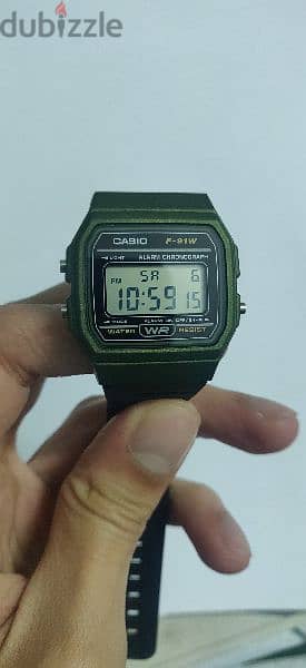 Casio F-91WM-3ADF (olive green)