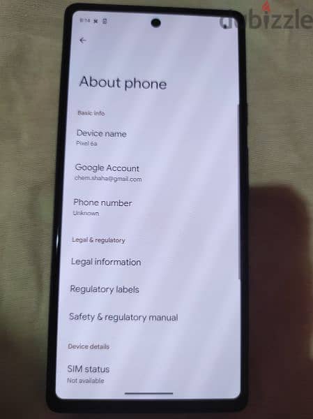Google pixel 6a 128 ram8 android 12 1