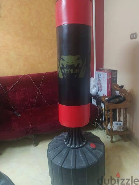 large venum stand boxing bag + everlast boxing gloves 2
