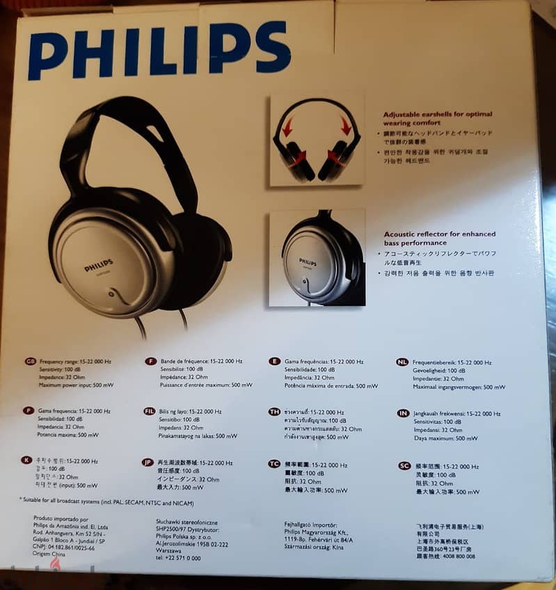 سماعة فيلبس ستريو أصلية جديدة بالعلبة Philips Stereo TV headphone 1