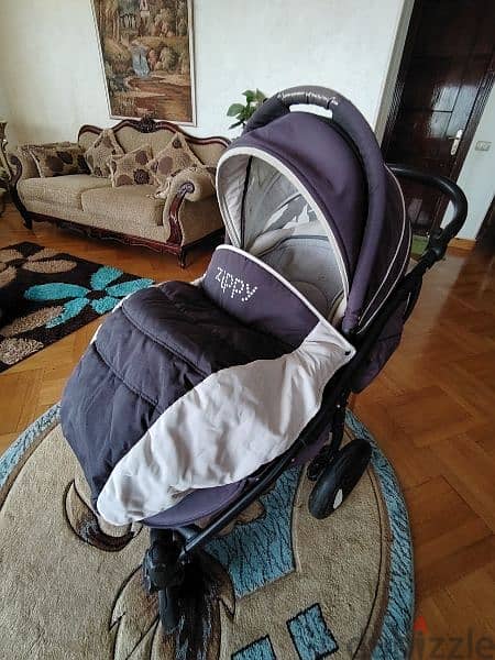 Tutti zippy stroller and car seat from abroad طقم سترولر و كار سيت 9