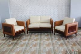 Classic sofa set - طقم استقبال مودرن جلد مستورد ضد الخدش 0