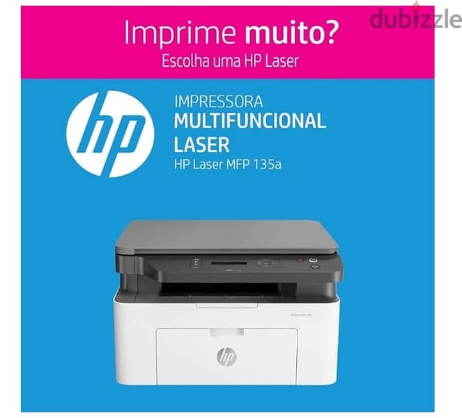 طابعة HP Laser MFP  135a متعددة المهام للطباعة والنسخ والمسح الضوئي 1