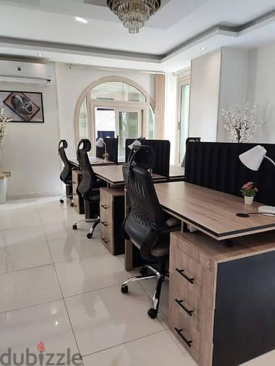 خلية عمل _  Work Station _ بارتيشن مكاتب _ Partition   خشب mdf افراد6