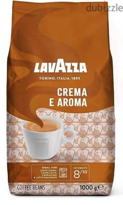 حبوب قهوة كريما أي روما ١ كجم من لافازا ، الحبة الكاملة ، كيس 0