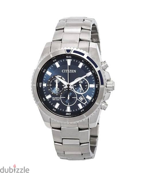 New Citizen Men's Chronograph Quartz Stainless Steel Watch-AN8201-57L 1