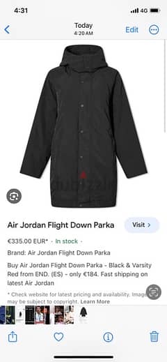 Jordan Essentials Down Fill Parka Jacket Coat Oversized size 2XL 0