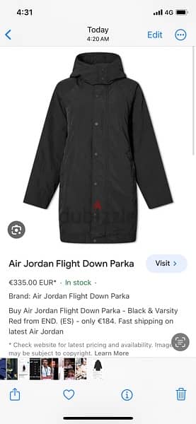 Jordan Essentials Down Fill Parka Jacket Coat Oversized size 2XL