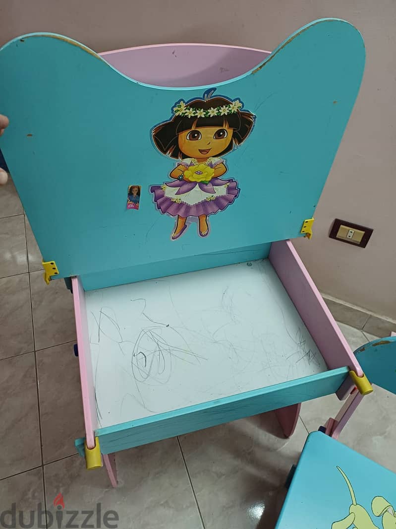 مكتب اطفال خشب مستورد قابل للفك و التركيب بسهولة و معه الكرسي الخشب 7