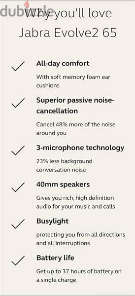 Jabra GN Evolve2 65 Wireless Headphones 4