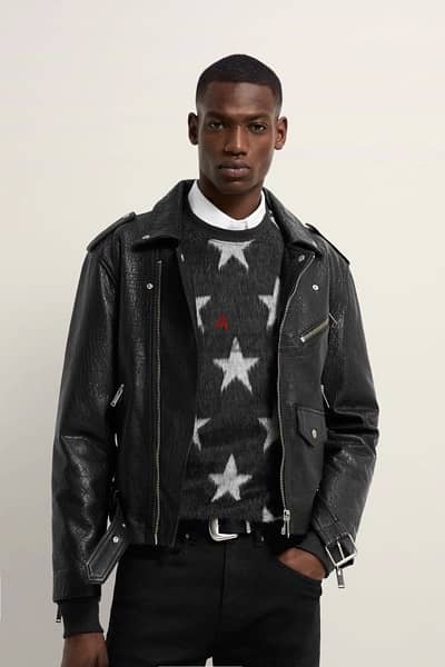 Zara original leather sales jacket