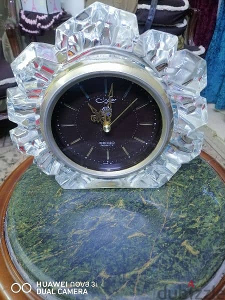 Original Vintage Seiko Crystal alarm Table clock seiko qk 504H