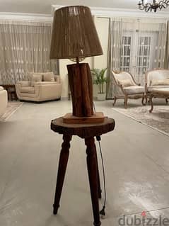 Rustic side table & pair of matching Lamps 0
