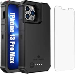 USA بطارية و كوفر عنيف Battery Case for iPhone 13 Pro Max / 14 Plus 0