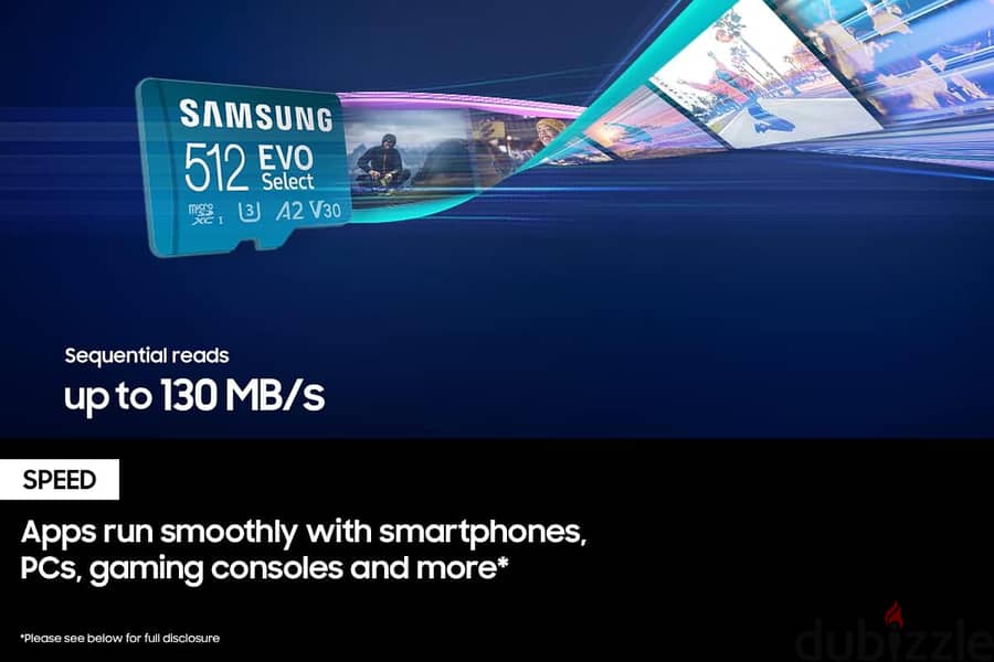 SAMSUNG EVO Select Micro SD-Memory-Card + Adapter, 512GB microSDXC 6