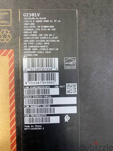 Lap Top Asus Pro Art StudioBook 16 1TB 16G ram Black جديد متبرشم ضمان 3
