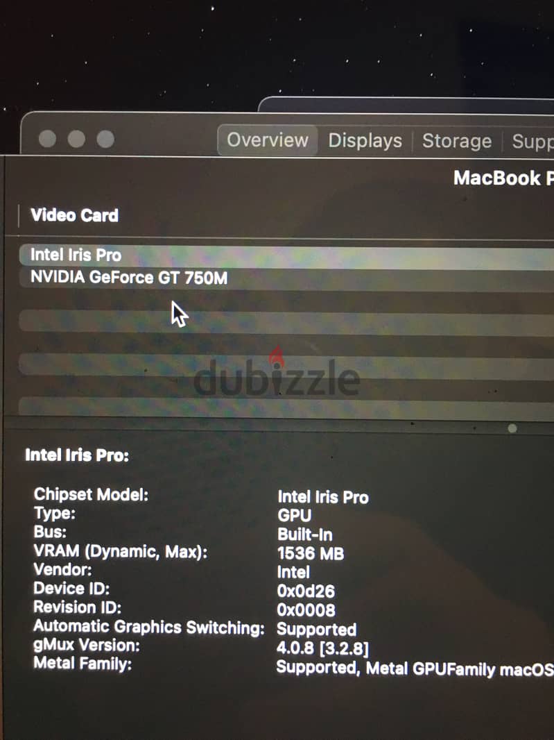 Macbook pro retina mid 2014 15" i7-512G-16G - Nvidia 2G 6