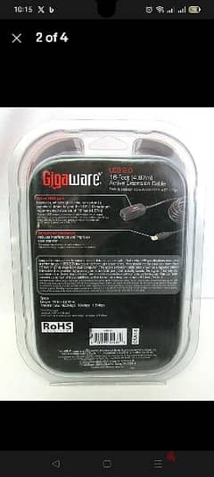 Gigaware 16 Ft Active Extension Cable 2.0 USB NEW 26-1523 PC or MAC